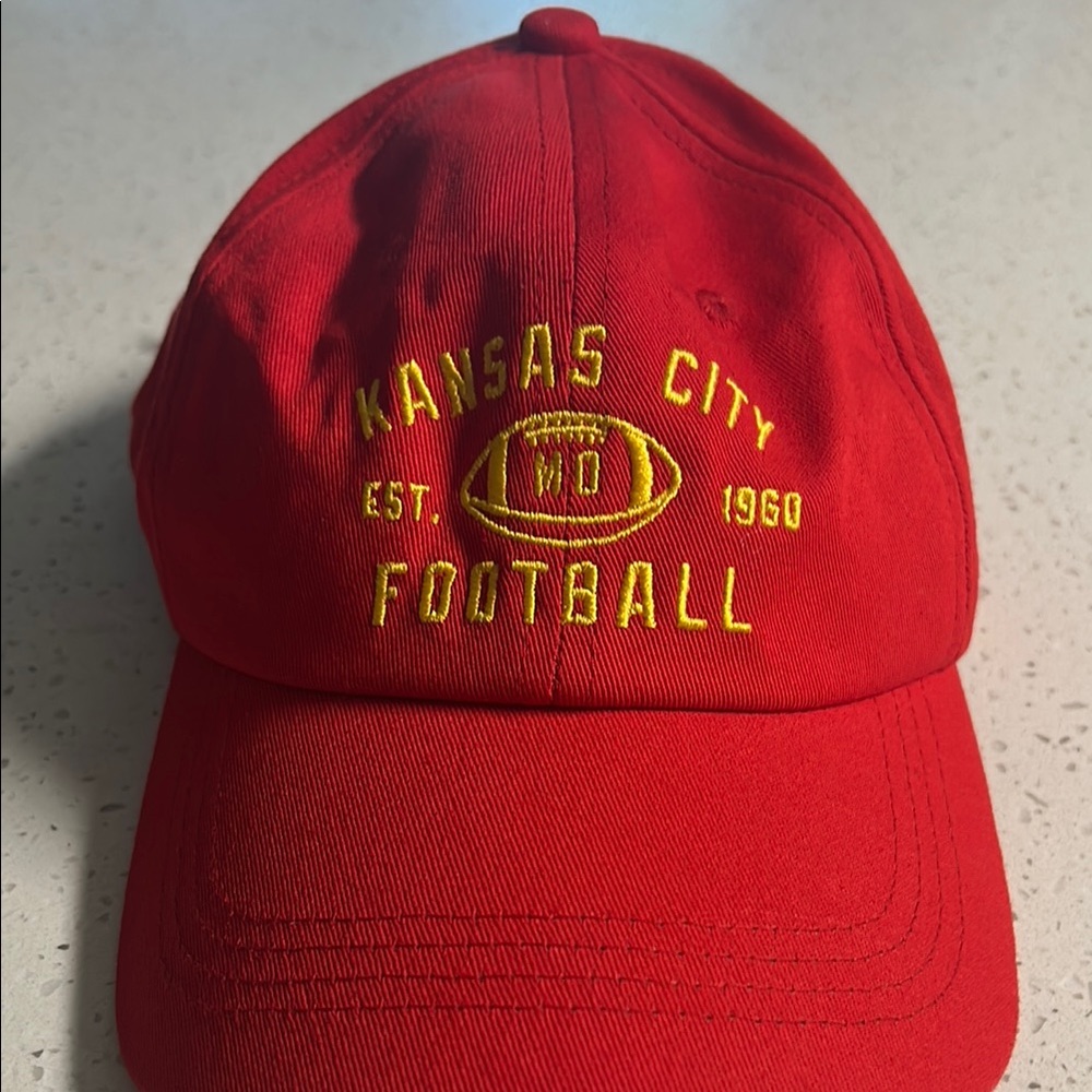 Red and Yellow Kansas City Football Game Cap - Picture 5 of 5